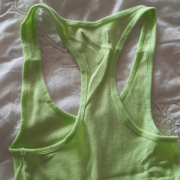 Lime Green Long Racerback Tank - Picture 3 of 4